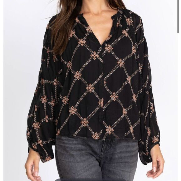 NWT Johnny Was Iman Button Down Flowy Embroidered Top - Size L - L10022-8 - Picture 1 of 12